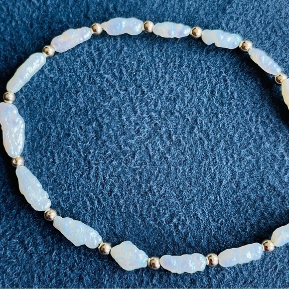 Vintage 14k Gold Freshwater Pearl Beaded Antique Bracelet - Picture 8 of 8